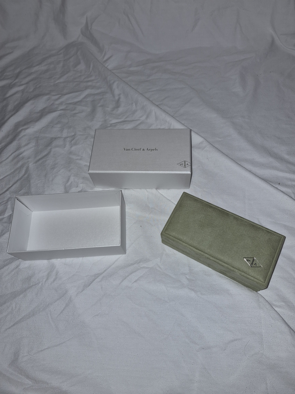 EMPTY Van Cleef & Arpels Women's Olive Green Jewelry Box